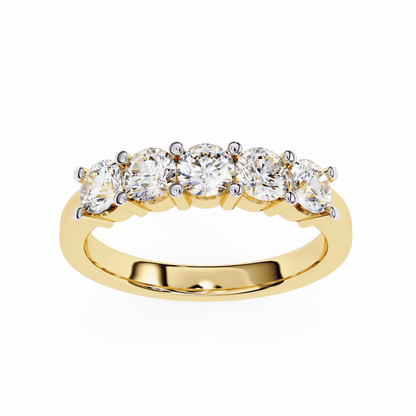 Five Stars Round Diamonds Ring