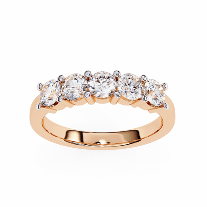 Five Stars Round Diamonds Ring