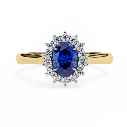 Royal Blue Oval Lab Solitaire Ring
