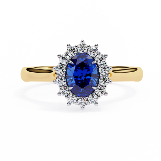 Royal Blue Oval Lab Solitaire Ring