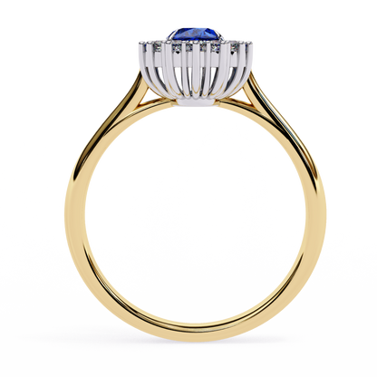 Royal Blue Oval Lab Solitaire Ring