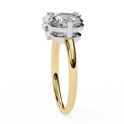 Pear and Round Solitaires Duet Ring
