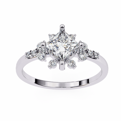 Petals Princess Cut Solitaire Ring