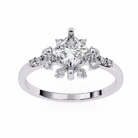 Petals Princess Cut Solitaire Ring