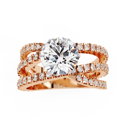 Intertwine Round Solitaire Ring