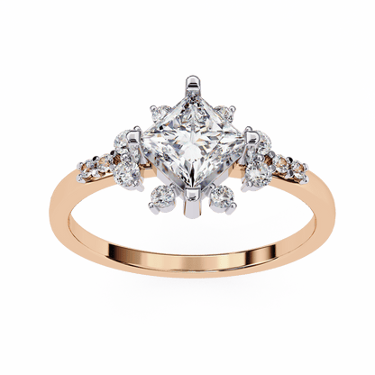 Petals Princess Cut Solitaire Ring