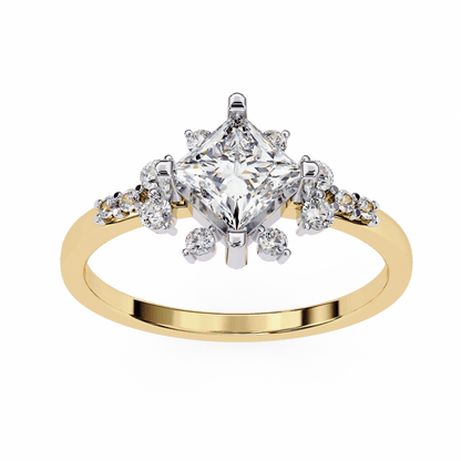 Petals Princess Cut Solitaire Ring