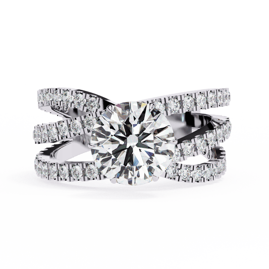 Intertwine Round Solitaire Ring