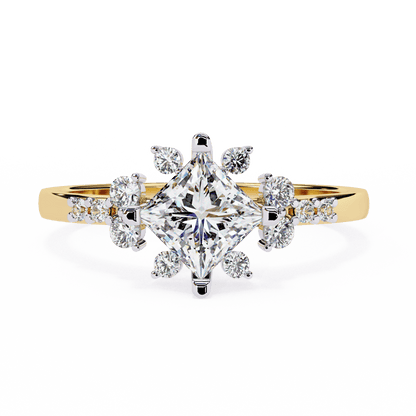 Petals Princess Cut Solitaire Ring