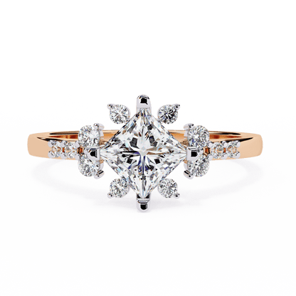 Petals Princess Cut Solitaire Ring