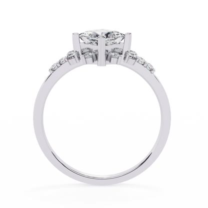 Petals Princess Cut Solitaire Ring
