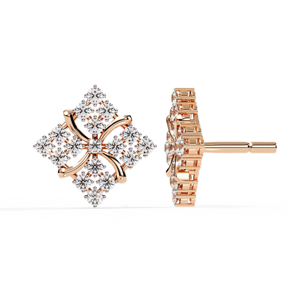 4 Square Shape Round Earrings