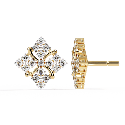 4 Square Shape Round Earrings