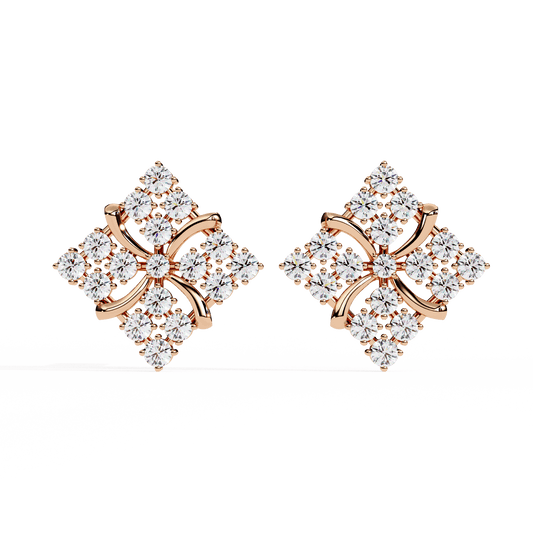 4 Square Shape Round Earrings