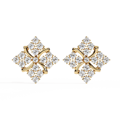 4 Square Shape Round Earrings
