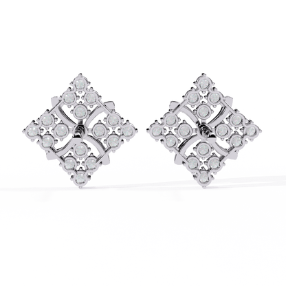4 Square Shape Round Earrings