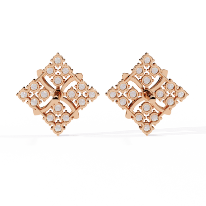4 Square Shape Round Earrings