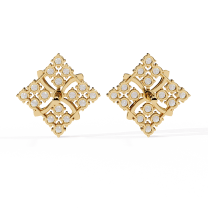 4 Square Shape Round Earrings
