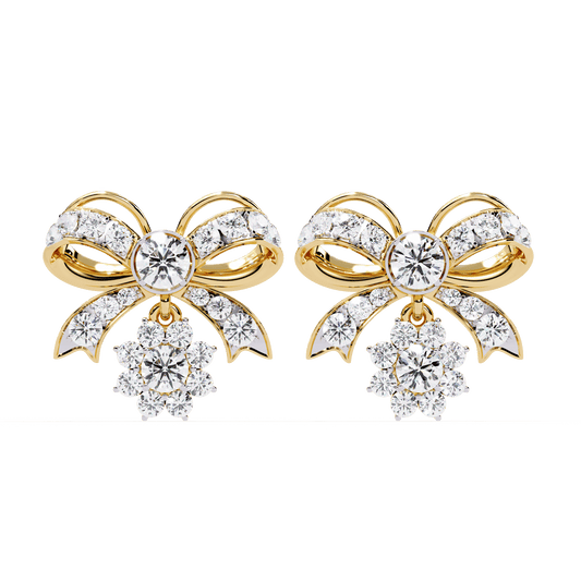 Bow Star Diamond Earrings