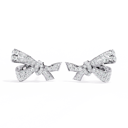 Cross Bow Round Solitaire Earrings