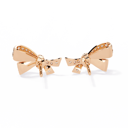 Cross Bow Round Solitaire Earrings