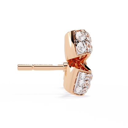 Cross Bow Round Solitaire Earrings