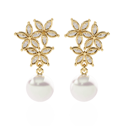 Marquise Pearl Drop Earrings