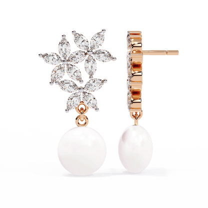 Marquise Pearl Drop Earrings