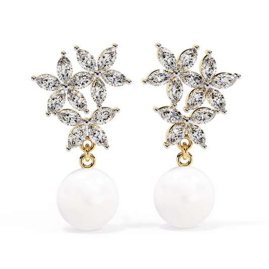 Marquise Pearl Drop Earrings