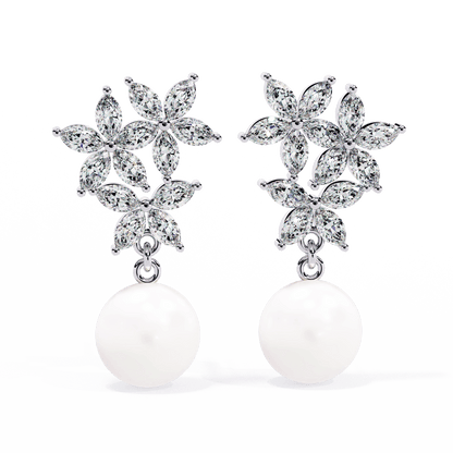 Marquise Pearl Drop Earrings