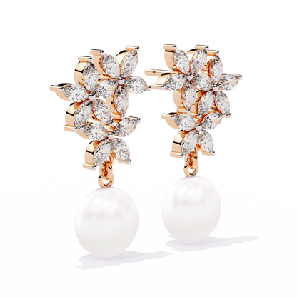 Marquise Pearl Drop Earrings