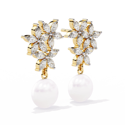 Marquise Pearl Drop Earrings