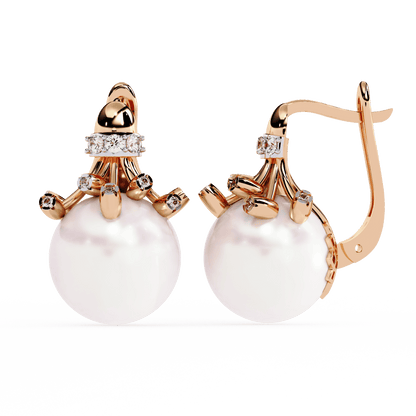 Pristine Pearl Diamond Earrings