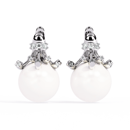 Pristine Pearl Diamond Earrings