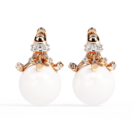 Pristine Pearl Diamond Earrings