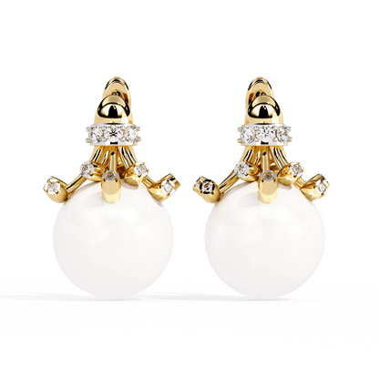 Pristine Pearl Diamond Earrings