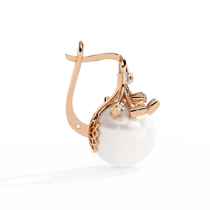 Pristine Pearl Diamond Earrings