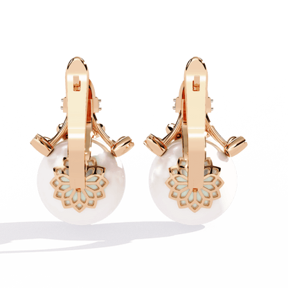 Pristine Pearl Diamond Earrings