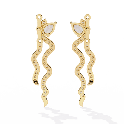 Serpentine Pear Round Earrings