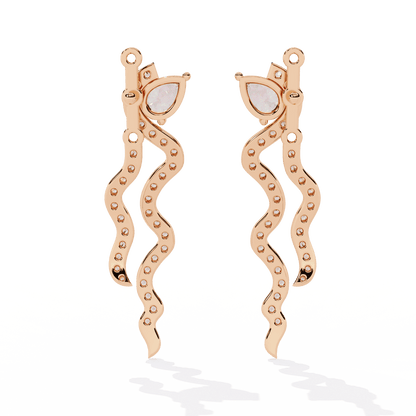 Serpentine Pear Round Earrings