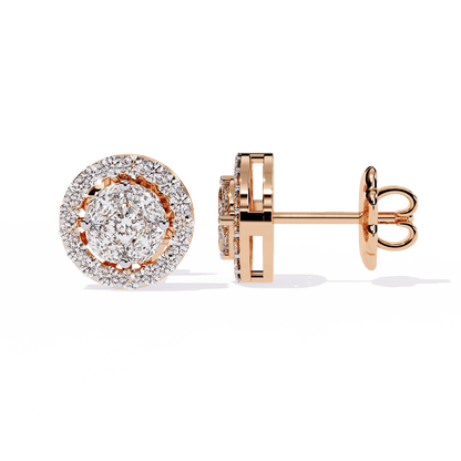 Marquise Round Mix Diamond Earrings
