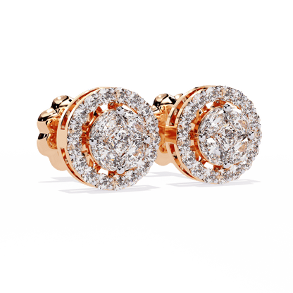 Marquise Round Mix Diamond Earrings