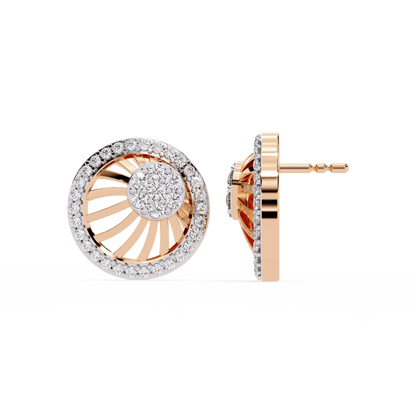 Radial Shaped Diamond Earrings