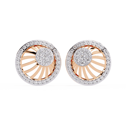Radial Shaped Diamond Earrings