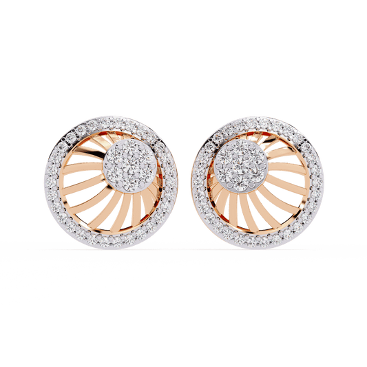 Radial Shaped Diamond Earrings