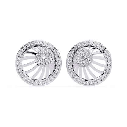 Radial Shaped Diamond Earrings