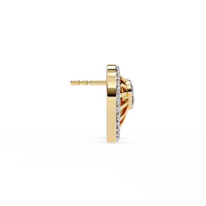 Radial Shaped Diamond Earrings