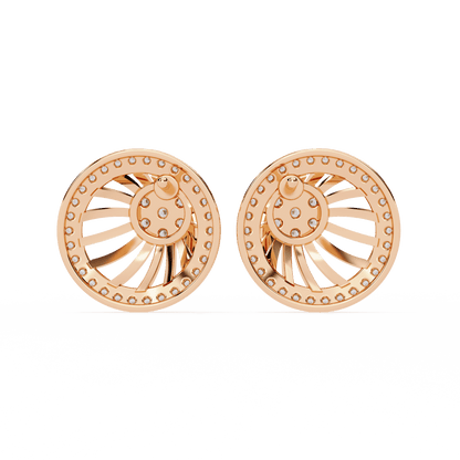 Radial Shaped Diamond Earrings