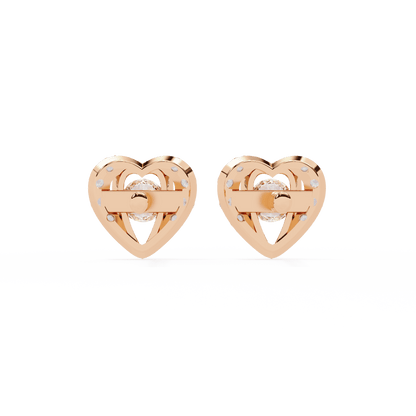 Love Hearts Round Diamond Earrings