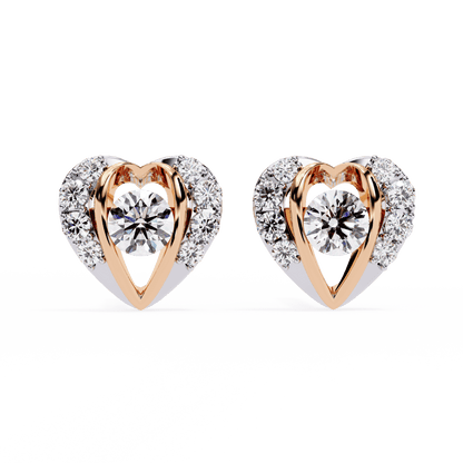 Love Hearts Round Diamond Earrings